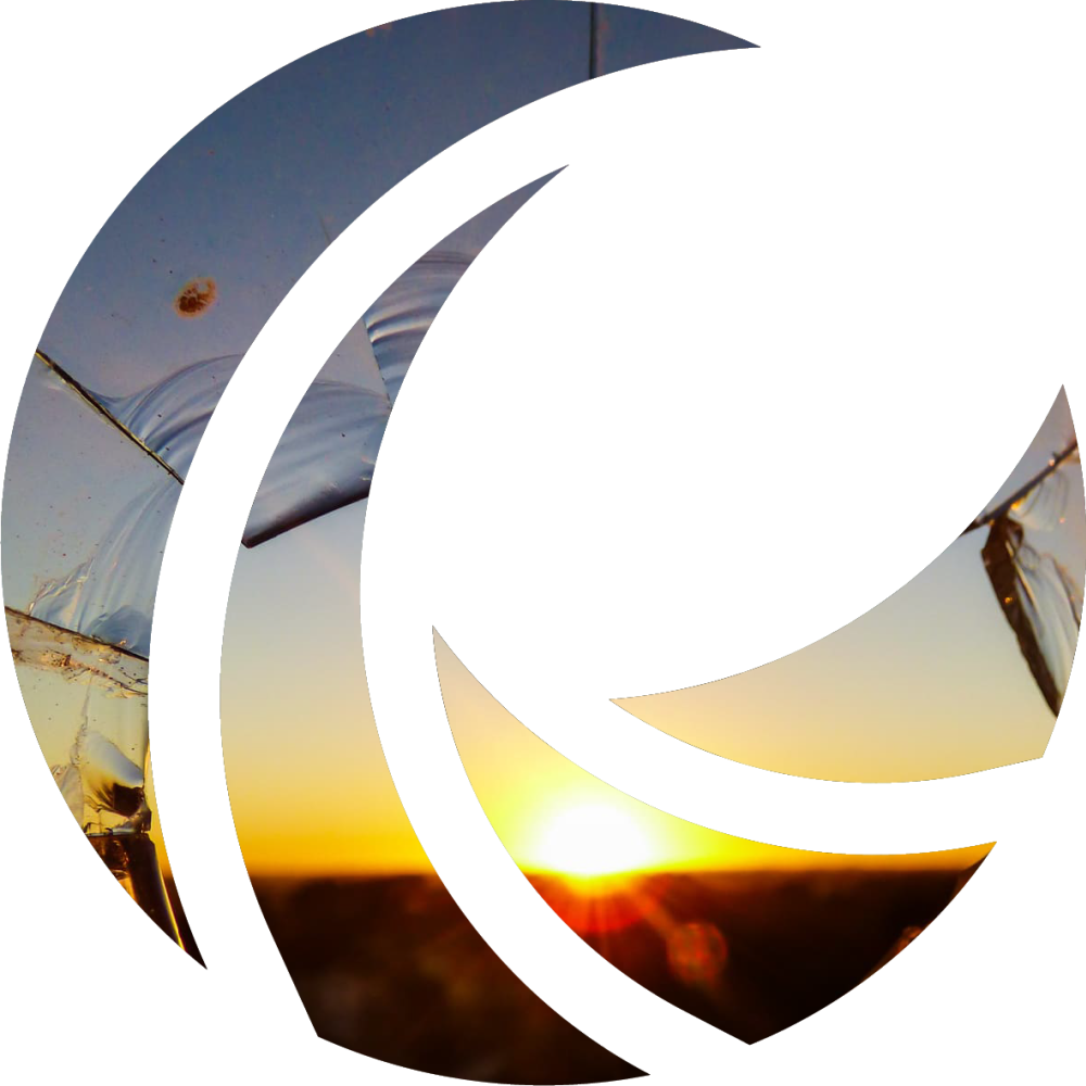 Sonnenuntergang hinter gebrochener Scheibe